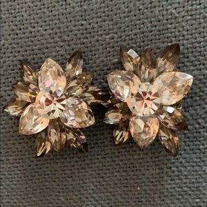 Vintage 1980s Swarovski crystal clip on earrings